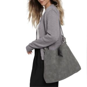 8 Other Reasons Betsy Slouch Tote Stone Gray Relaxed Suede Slouchy Boho Style